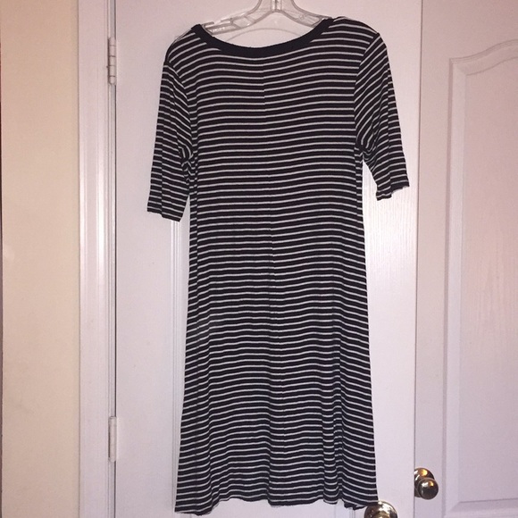 Gap Black and White Striped Stretchy Dress - Picture 3 of 3